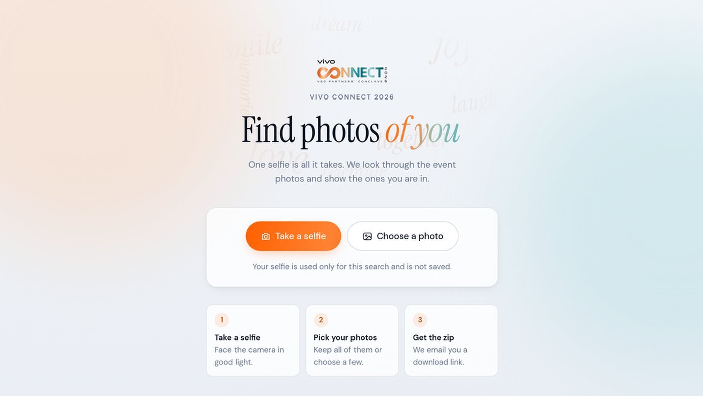 vivo CONNECT find-your-photos guest page